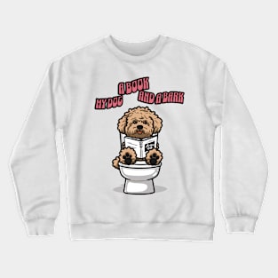 Dog reading on the toilet 95001 Crewneck Sweatshirt